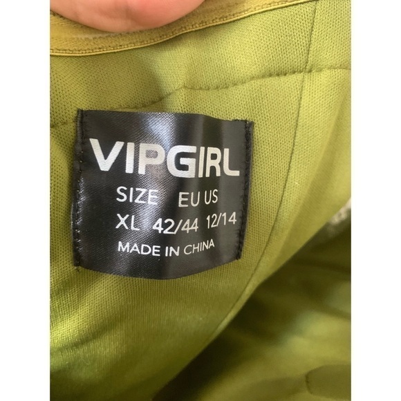 Vipgirl Olive Green Strapless Slit Corset Evening Gown Long Maxi Dress Size XL - Picture 9 of 12